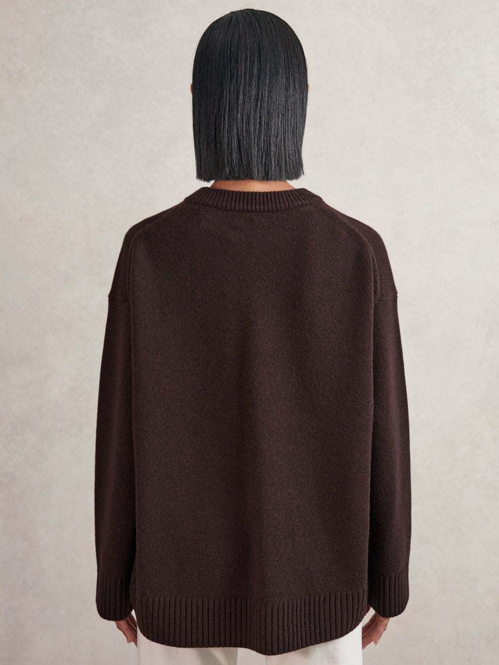 Wool-Cashmere Crew-Neck Jumper Plum | Womens