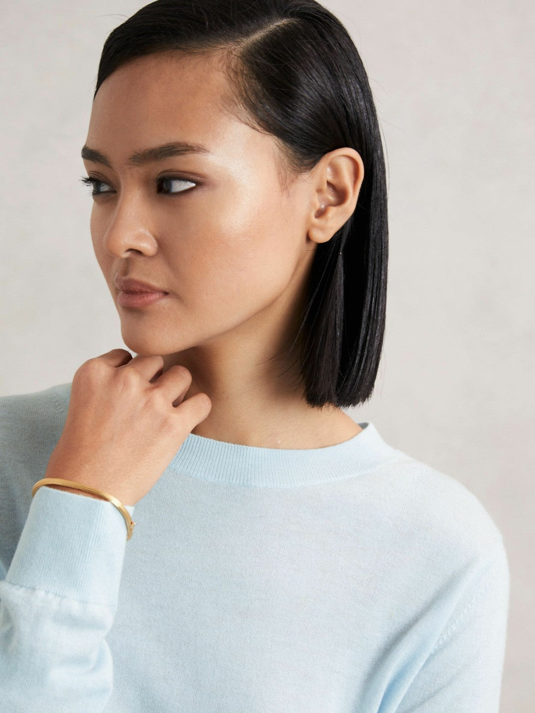 Merino Wool Crew-Neck Jumper Blue | Womens
