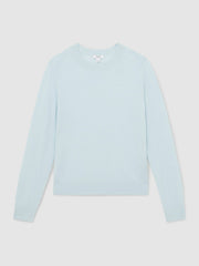 Merino Wool Crew-Neck Jumper Blue | Womens