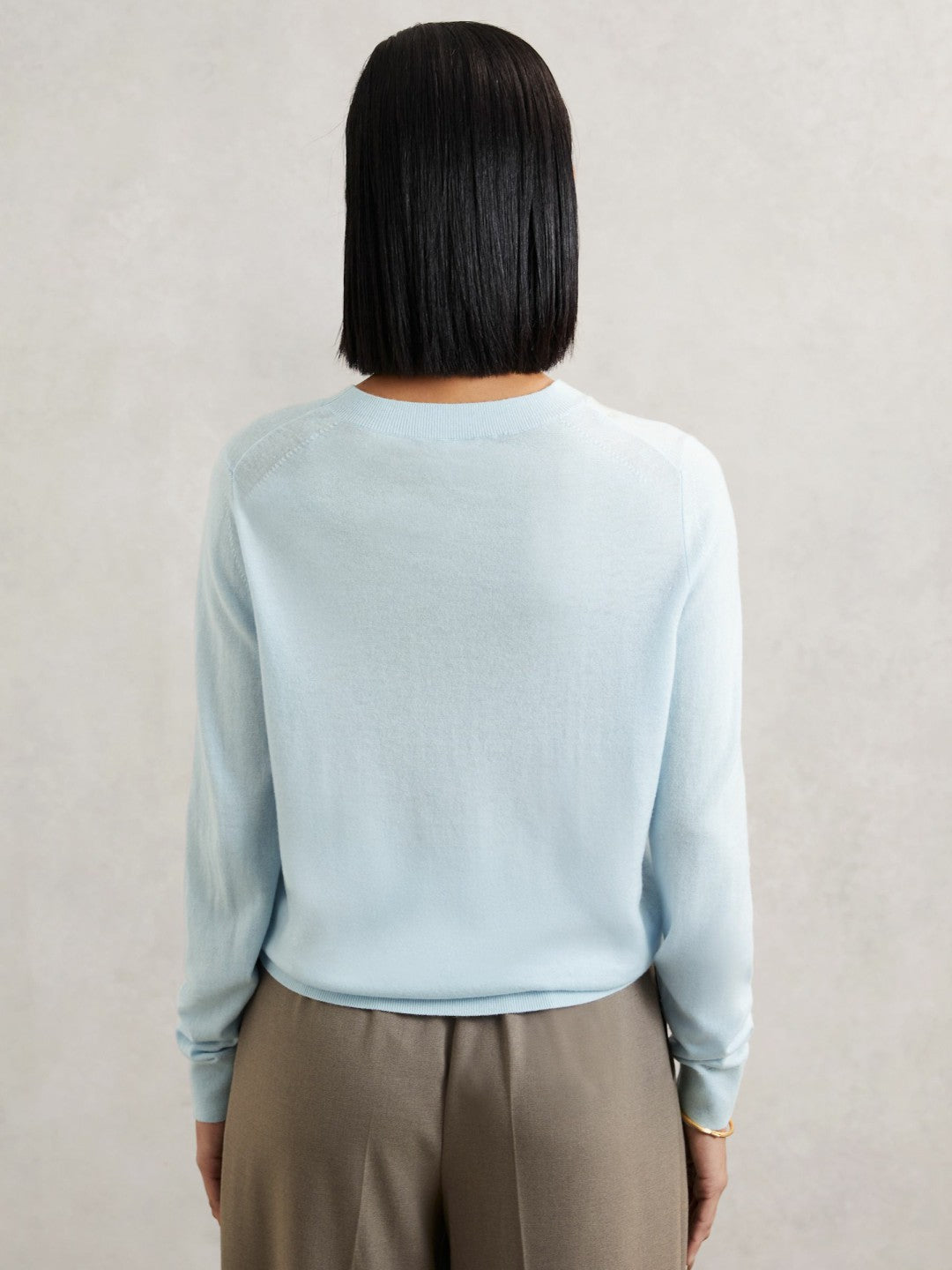 Merino Wool Crew-Neck Jumper Blue | Womens