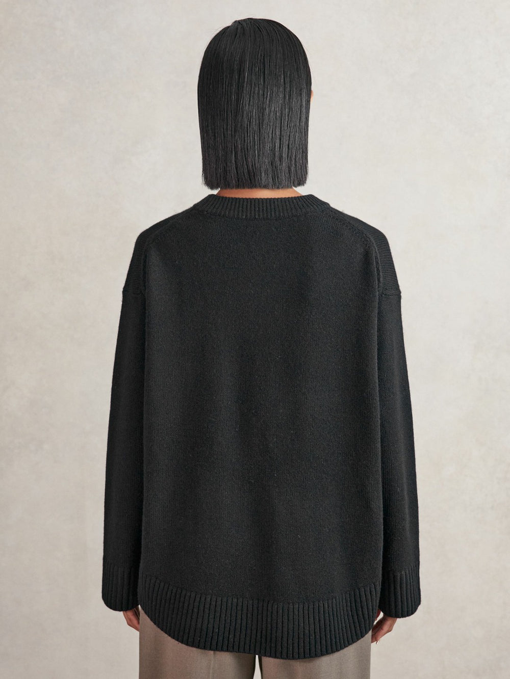 Wool-Cashmere Crew-Neck Jumper Black | Womens