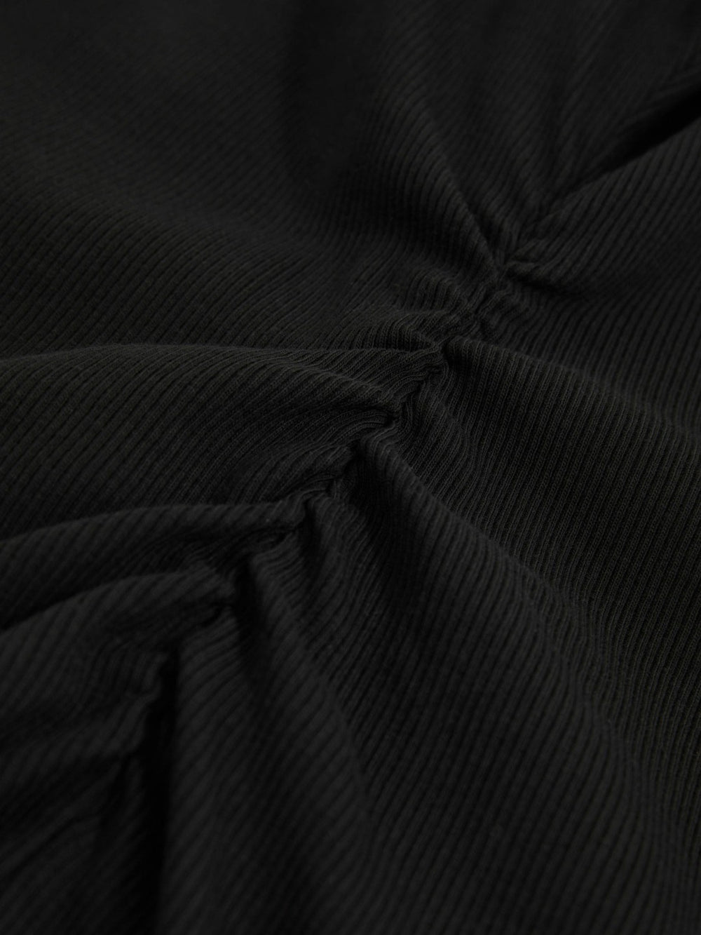Stretch-Cotton Ribbed Asymmetric Vest Black | Womens