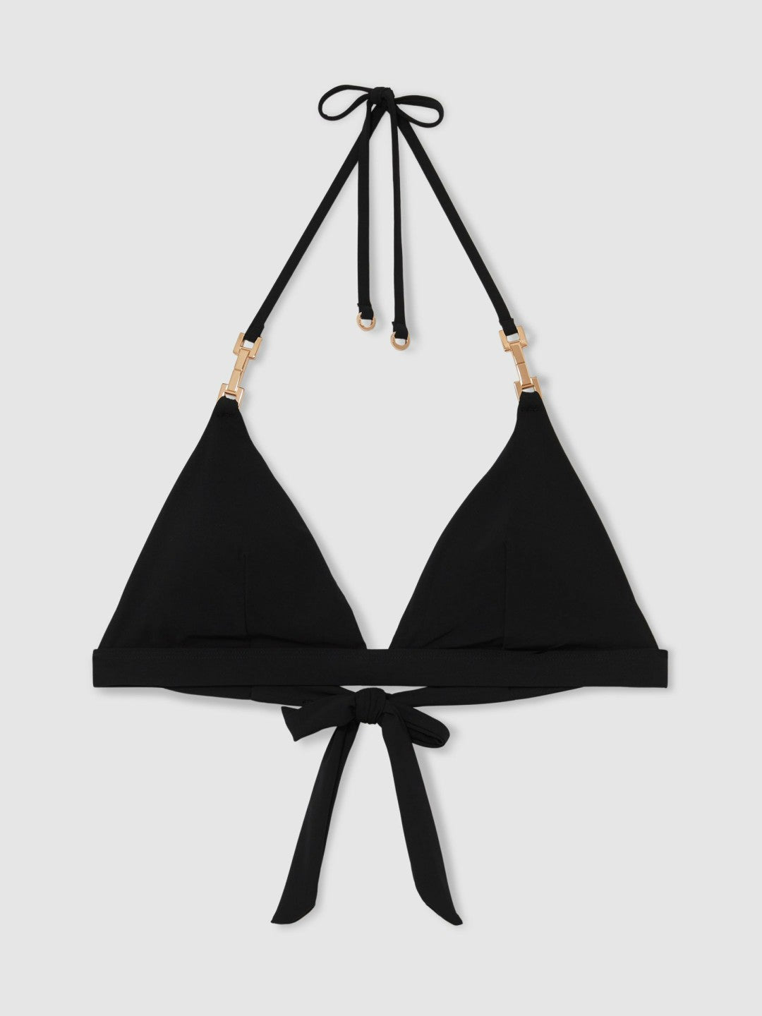 Triangle Halter Neck Bikini Top Black | Womens