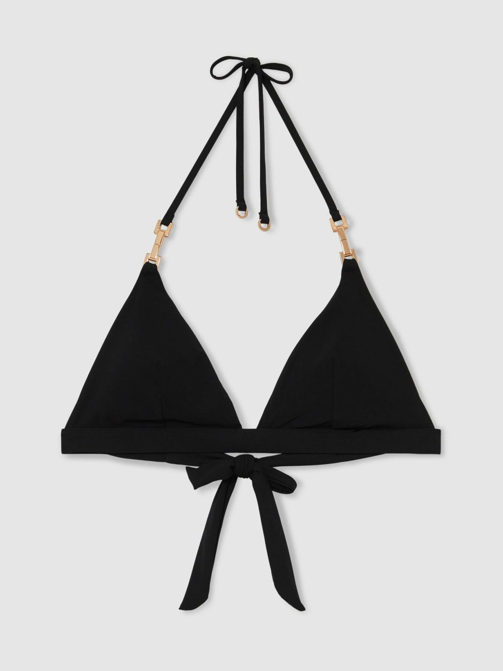 Triangle Halter Neck Bikini Top Black | Womens