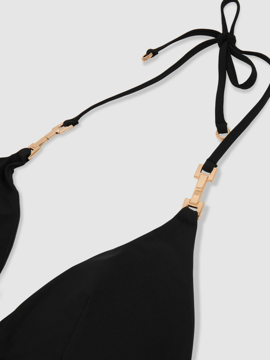 Triangle Halter Neck Bikini Top Black | Womens