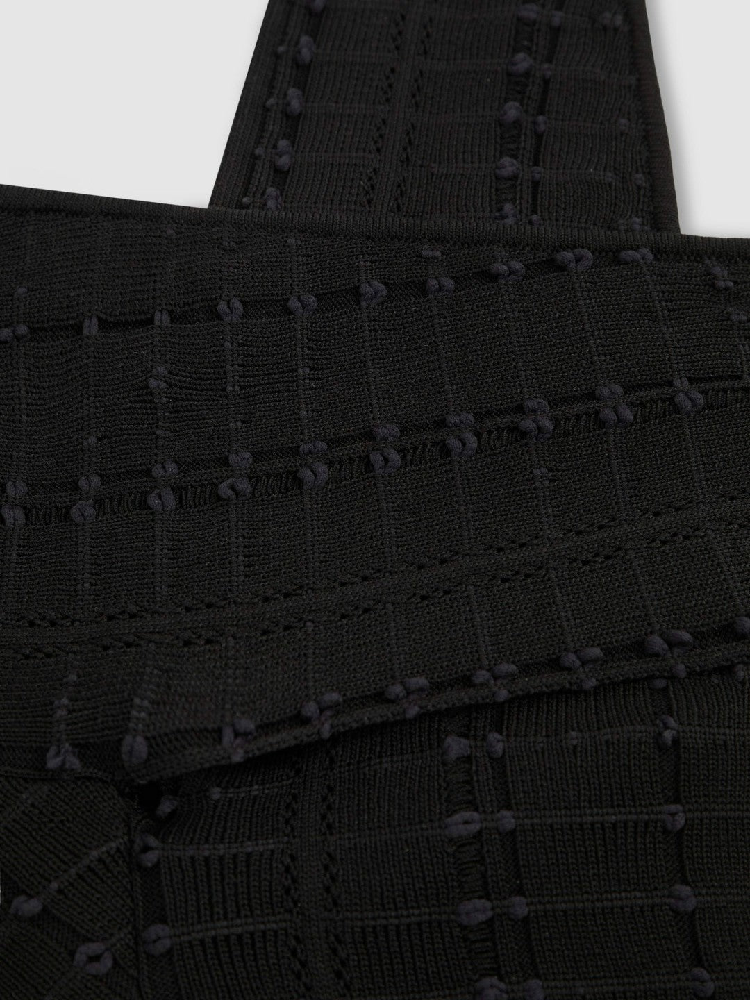 Cross Neck Textured Top Black | Womens