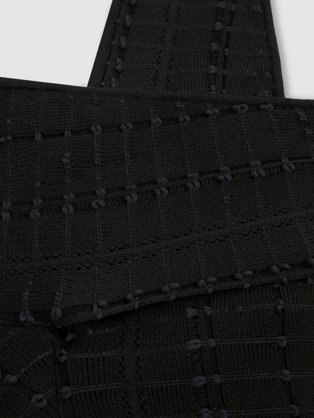 Cross Neck Textured Top Black | Womens