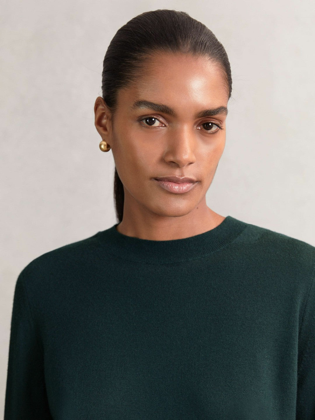 Merino Wool Crew-Neck Jumper Green | Womens