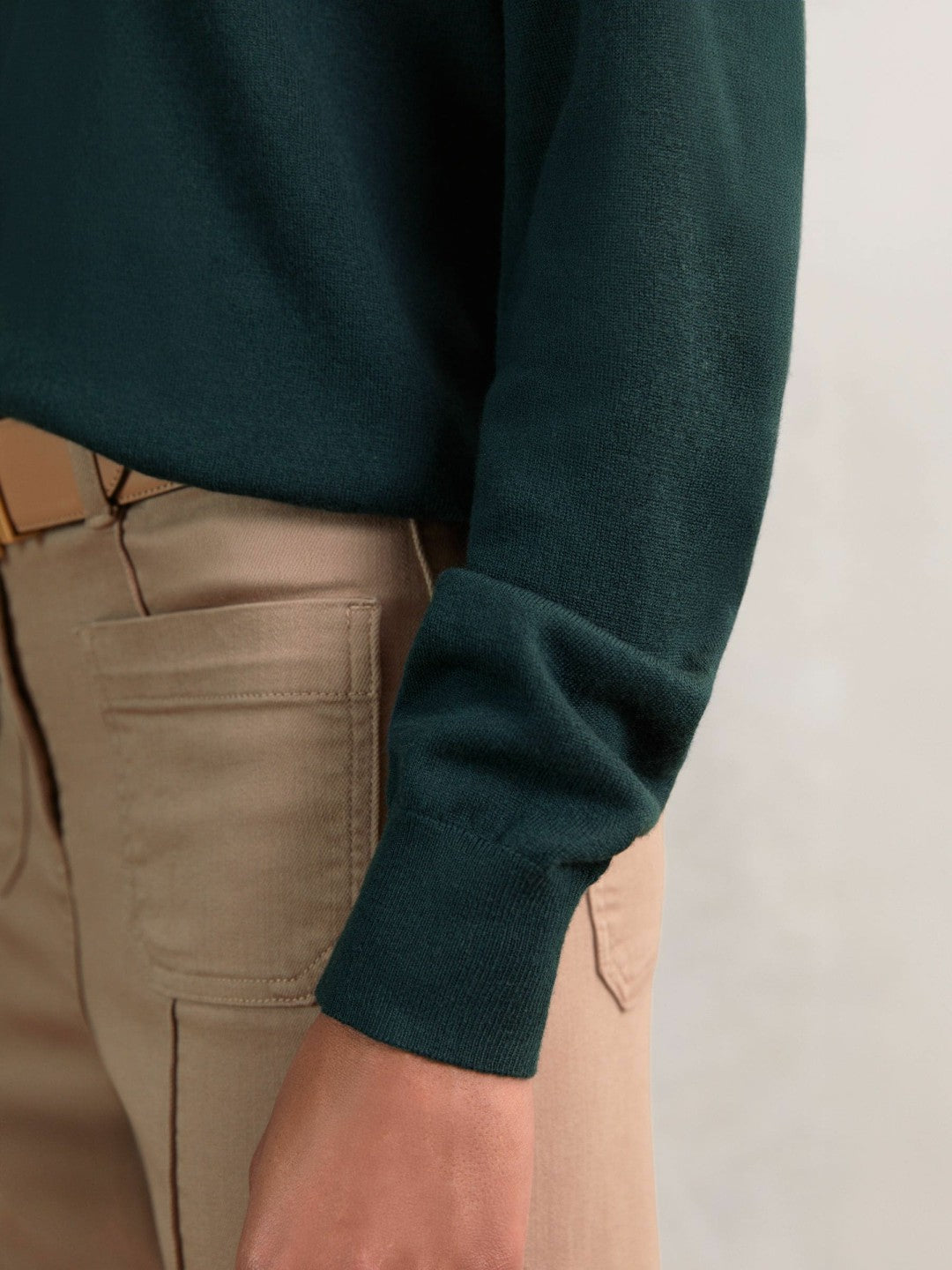 Merino Wool Crew-Neck Jumper Green | Womens