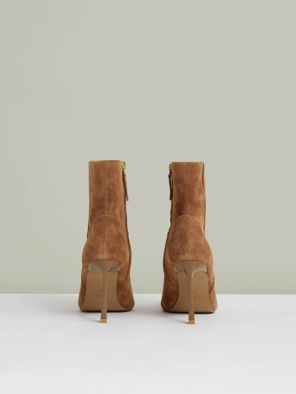 Suede High Heeled Ankle Boots Tan | Womens