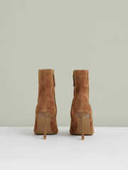Suede High Heeled Ankle Boots Tan | Womens