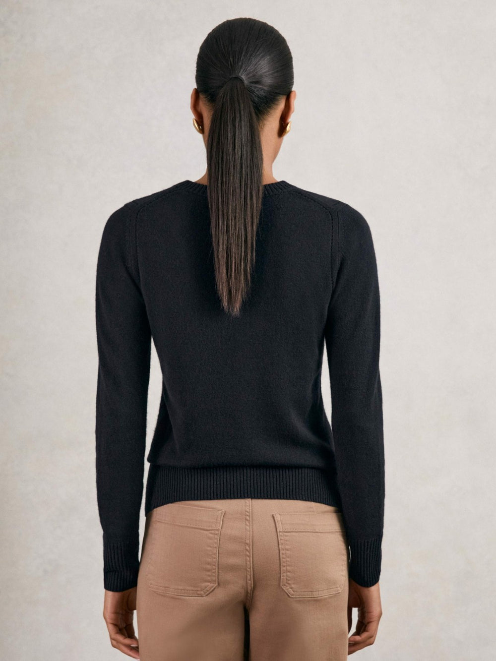Wool-Blend Open-Stitch Jumper with Cashmere Navy | Womens