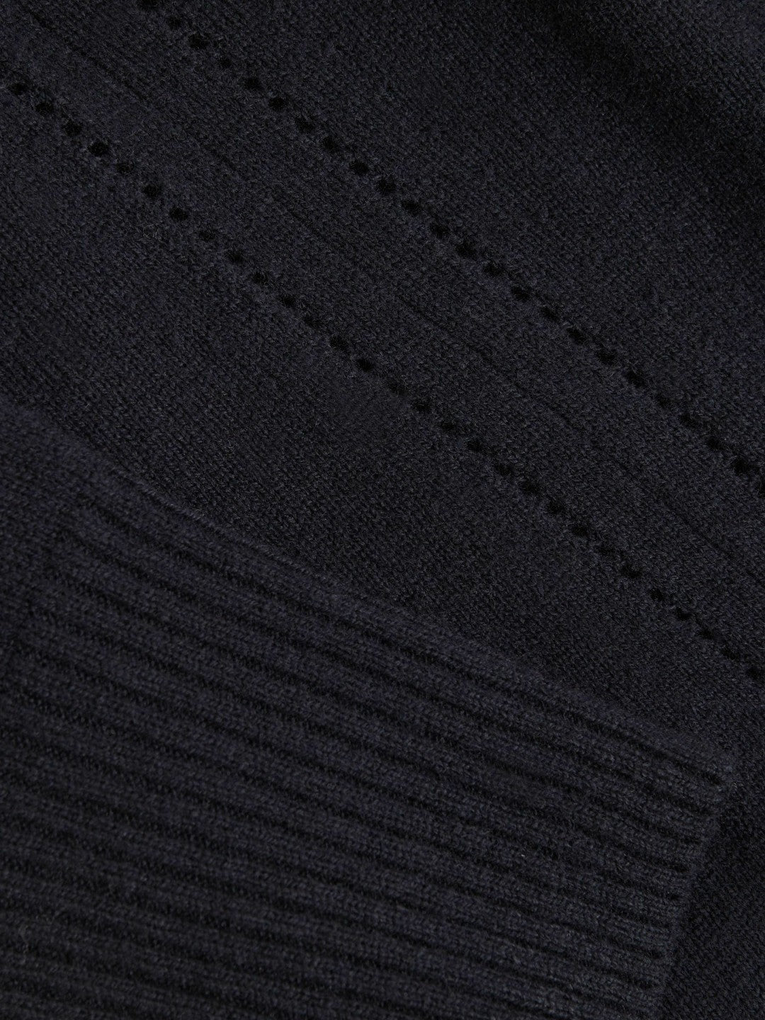 Wool-Blend Open-Stitch Jumper with Cashmere Navy | Womens