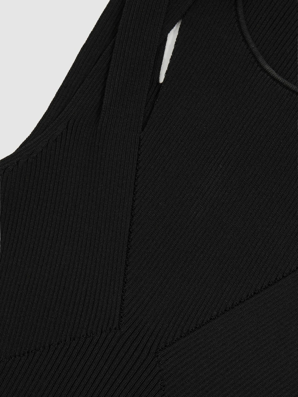 Cut-Out Rib-Knit Vest Black | Womens