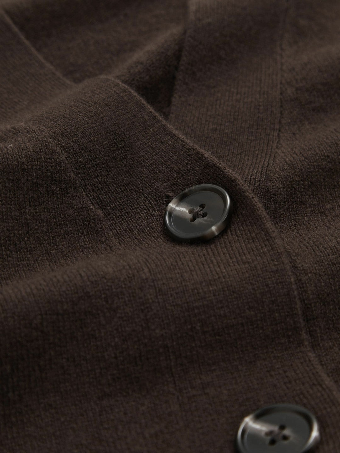 Wool-Blend Fitted Cardigan With Cashmere Chocolate | Womens