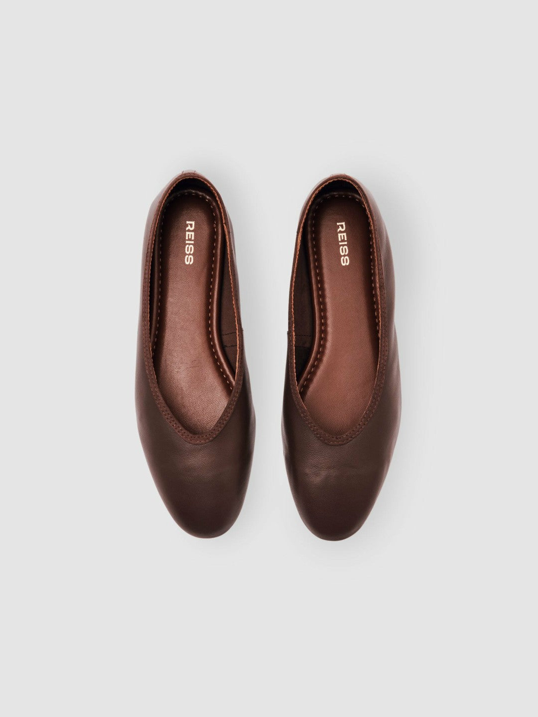 Nappa Leather Ballet Flats Brown | Womens