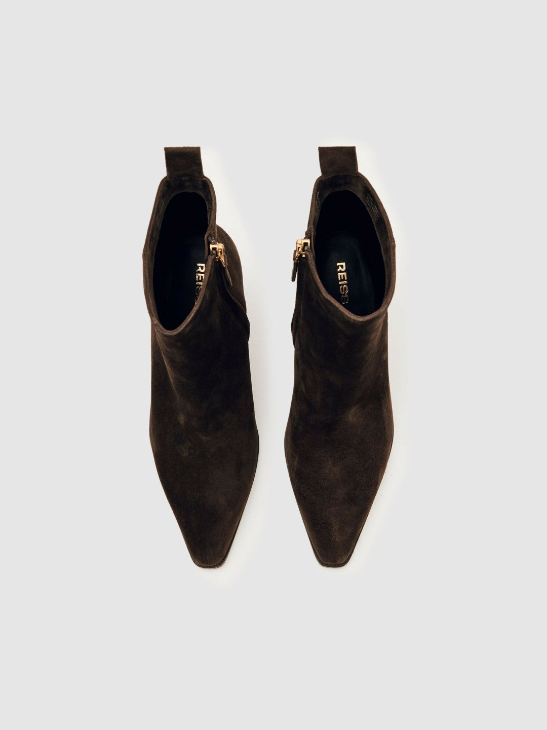 Suede Block-Heel Ankle Boots Chocolate | Womens