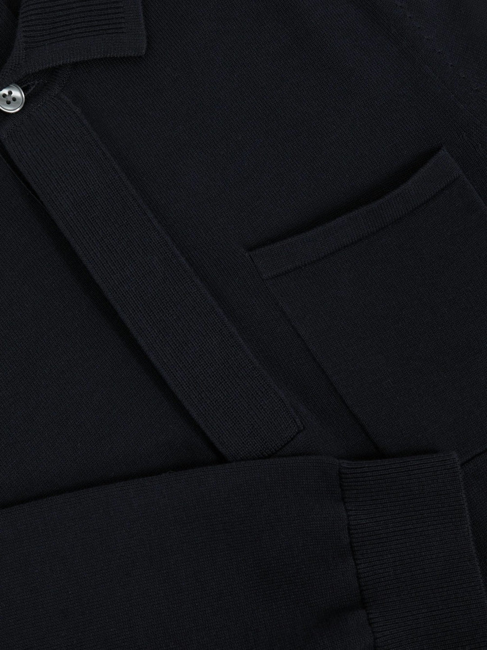 Cotton Concealed Placket Polo Shirt Navy | Mens