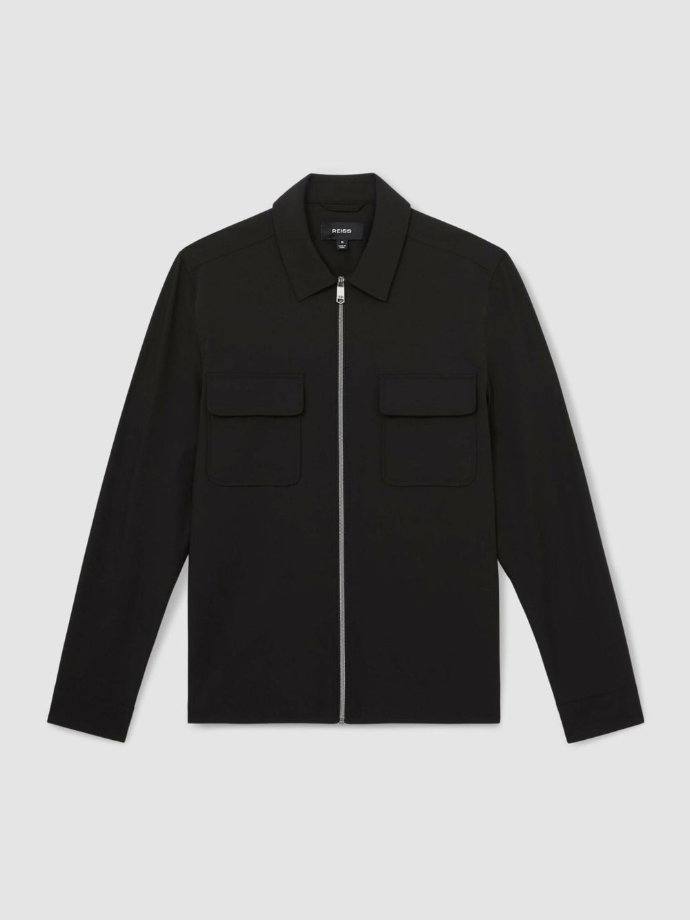 Technical Zip-Through Overshirt Black | Mens