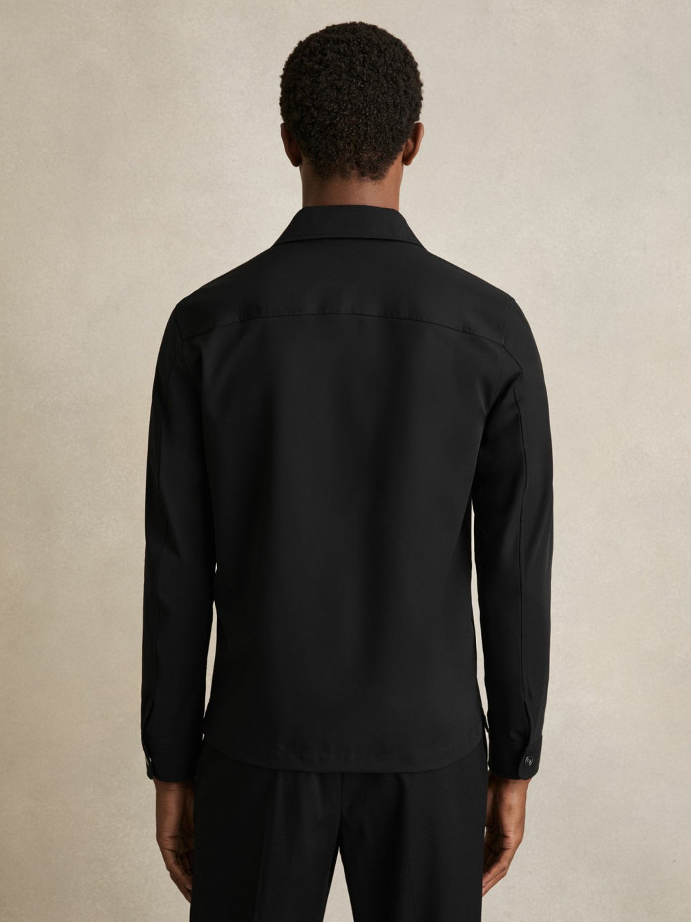 Technical Zip-Through Overshirt Black | Mens
