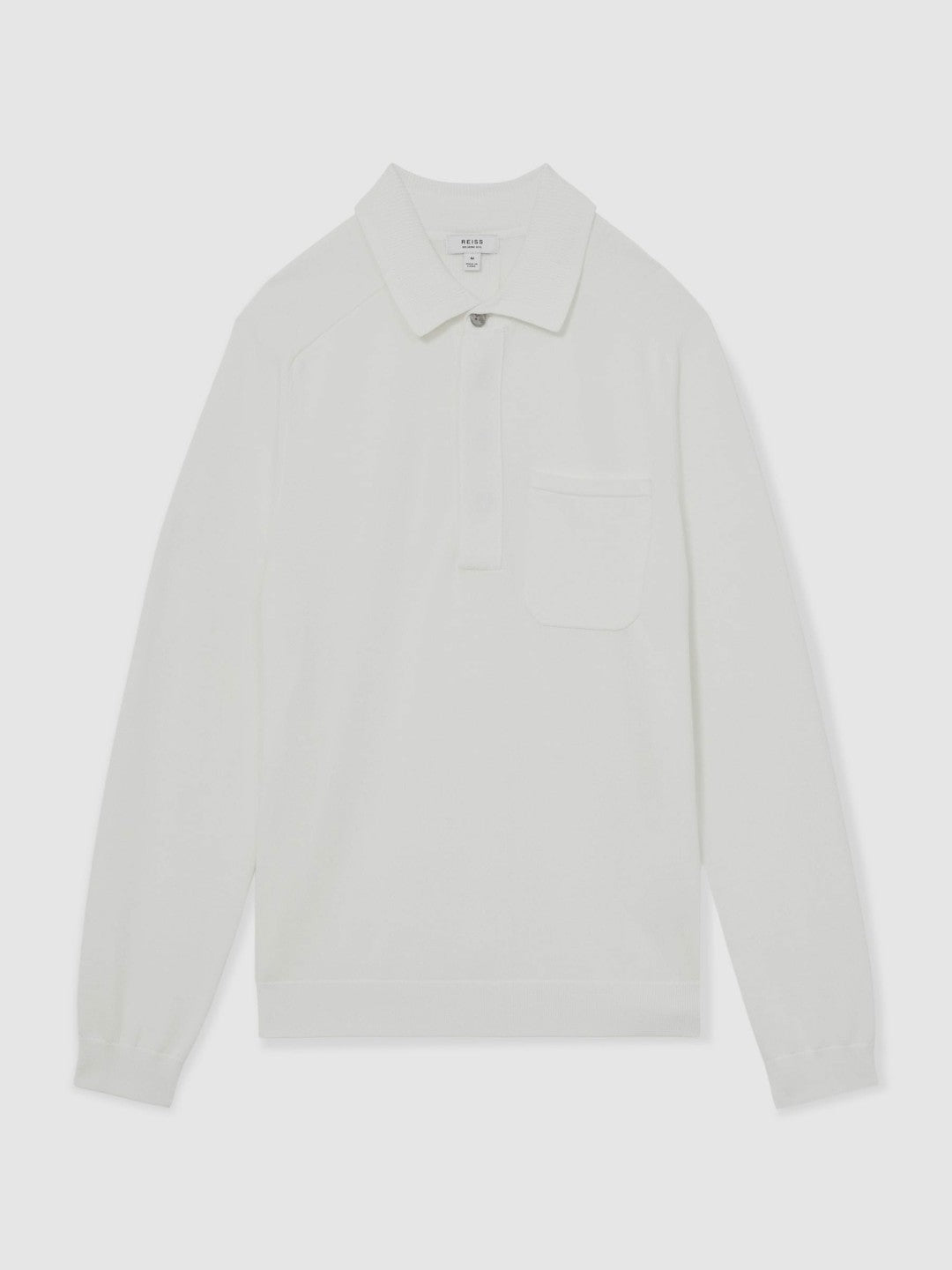 Cotton Concealed Placket Polo Shirt White | Mens