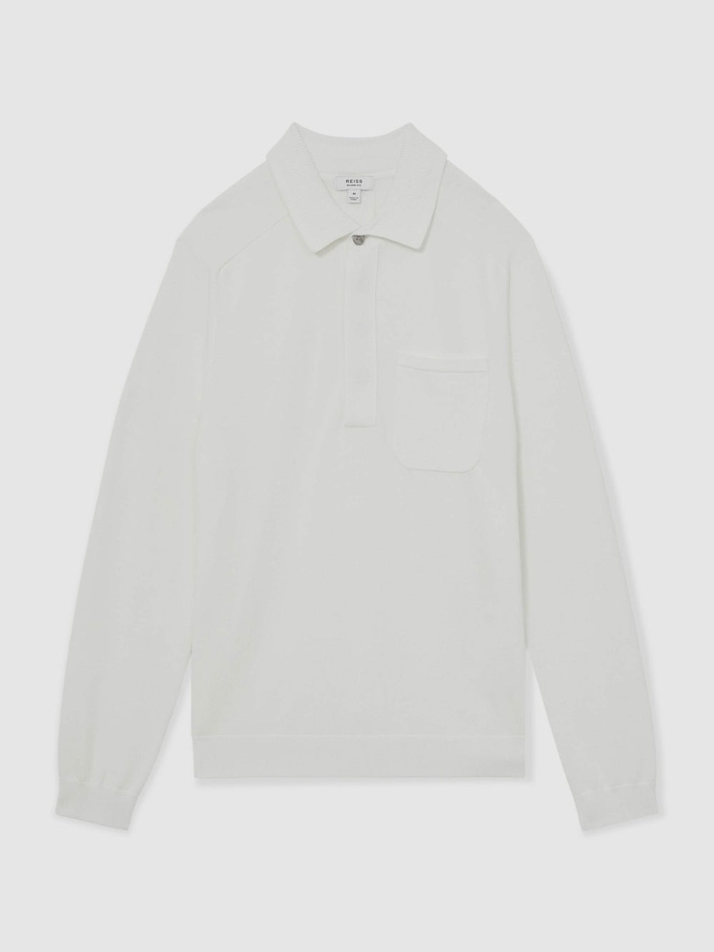 Cotton Concealed Placket Polo Shirt White | Mens