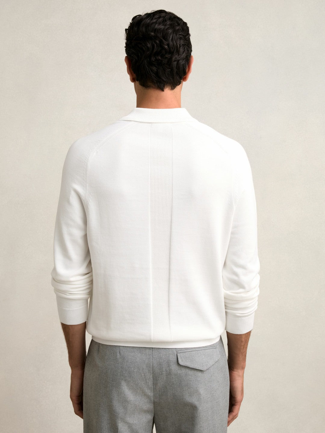 Cotton Concealed Placket Polo Shirt White | Mens