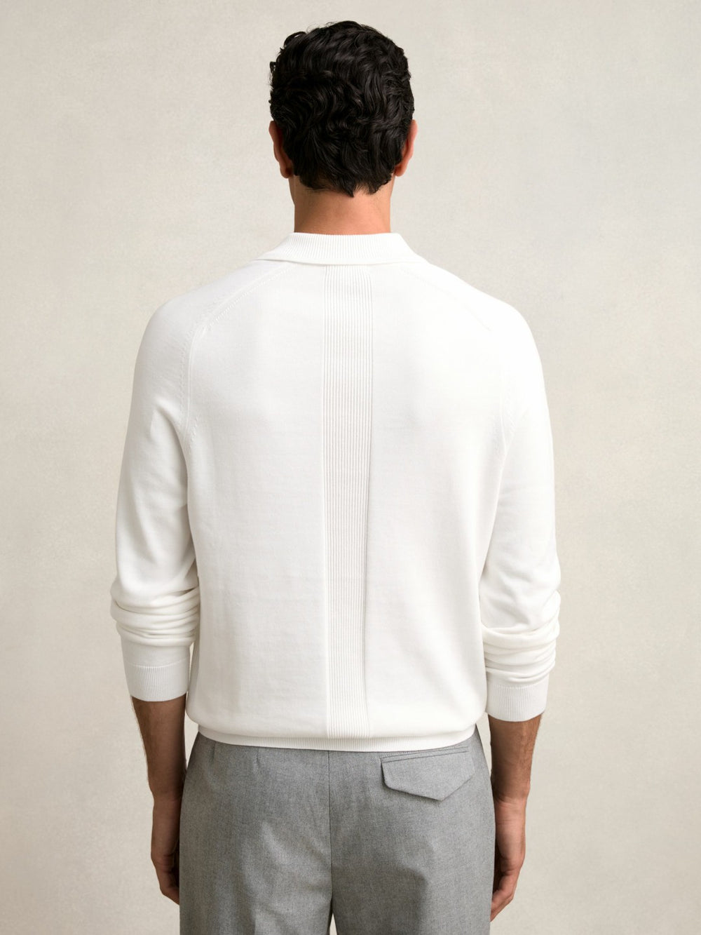 Cotton Concealed Placket Polo Shirt White | Mens