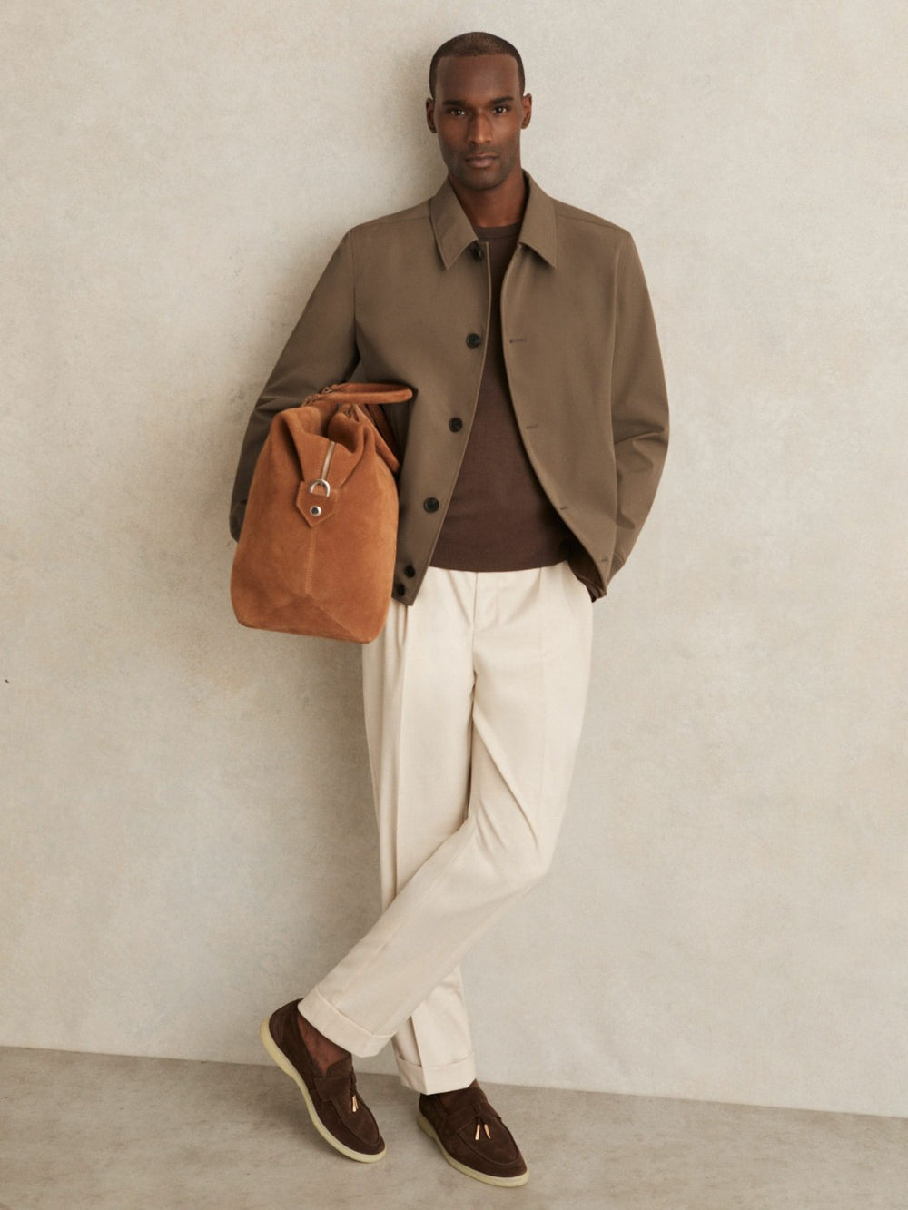 Technical Button Through Jacket Chestnut Brown | Mens