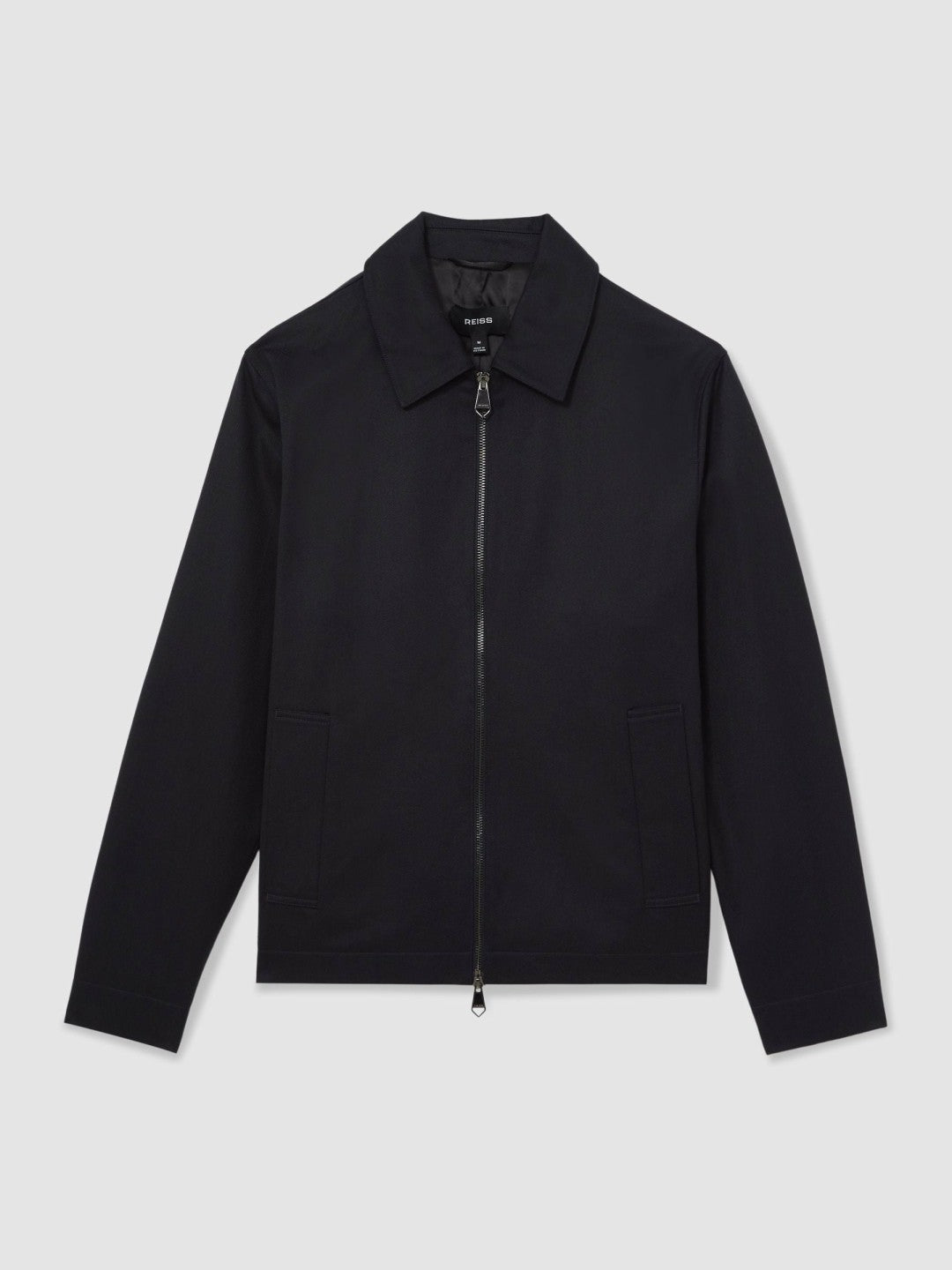 Lyocell-Cotton Zip-Through Twill Jacket Navy | Mens