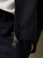 Lyocell-Cotton Zip-Through Twill Jacket Navy | Mens
