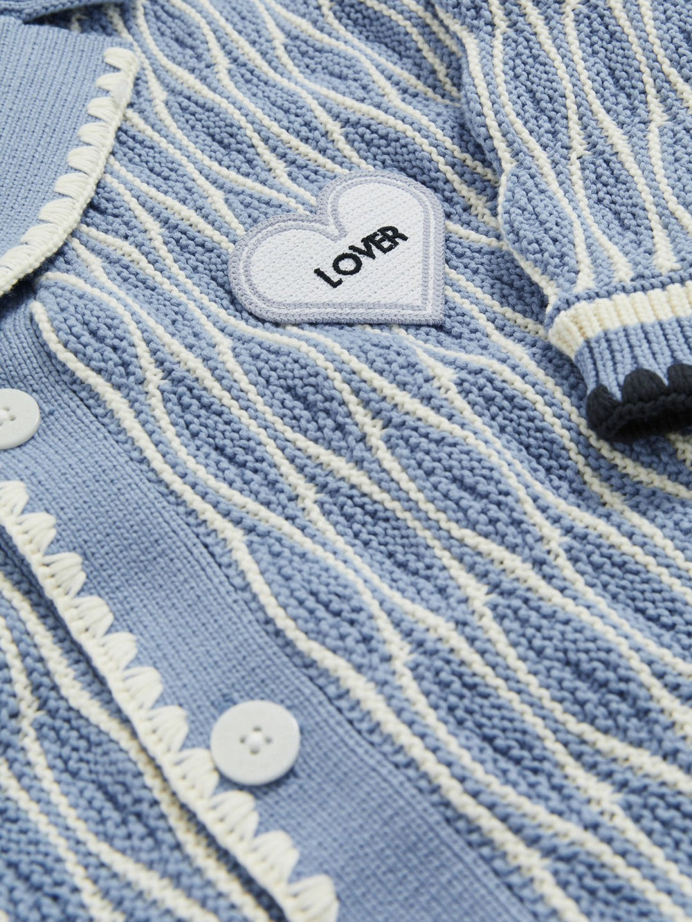 Tom Daley Wave-Knit Shirt Soft Blue/White | Mens