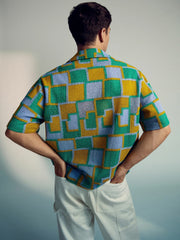 | Tom Daley Tile Crochet Shirt Yellow/Green/Blue Multi | Mens