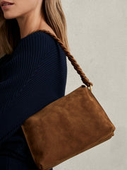 Suede Plaited-Strap Cross-Body Bag Tan | Womens