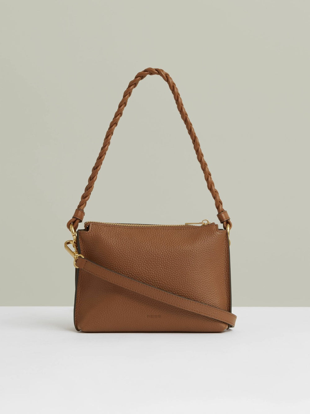 Suede Plaited-Strap Cross-Body Bag Tan | Womens