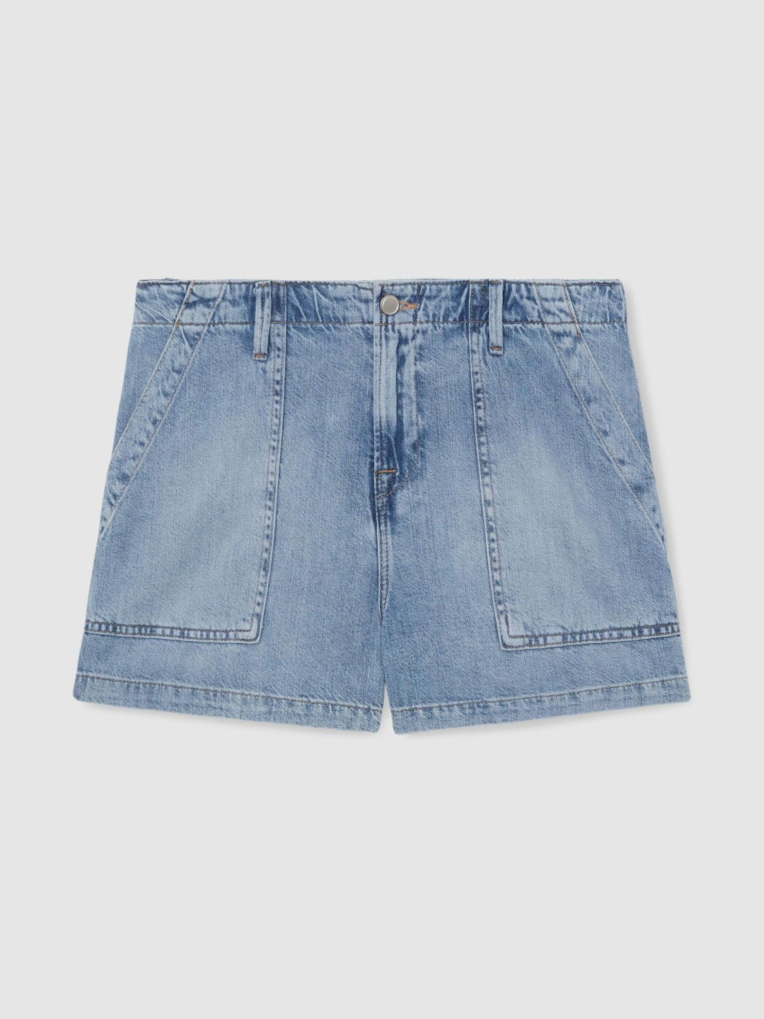 Good American Denim Shorts With Linen Indigo Blue | Womens