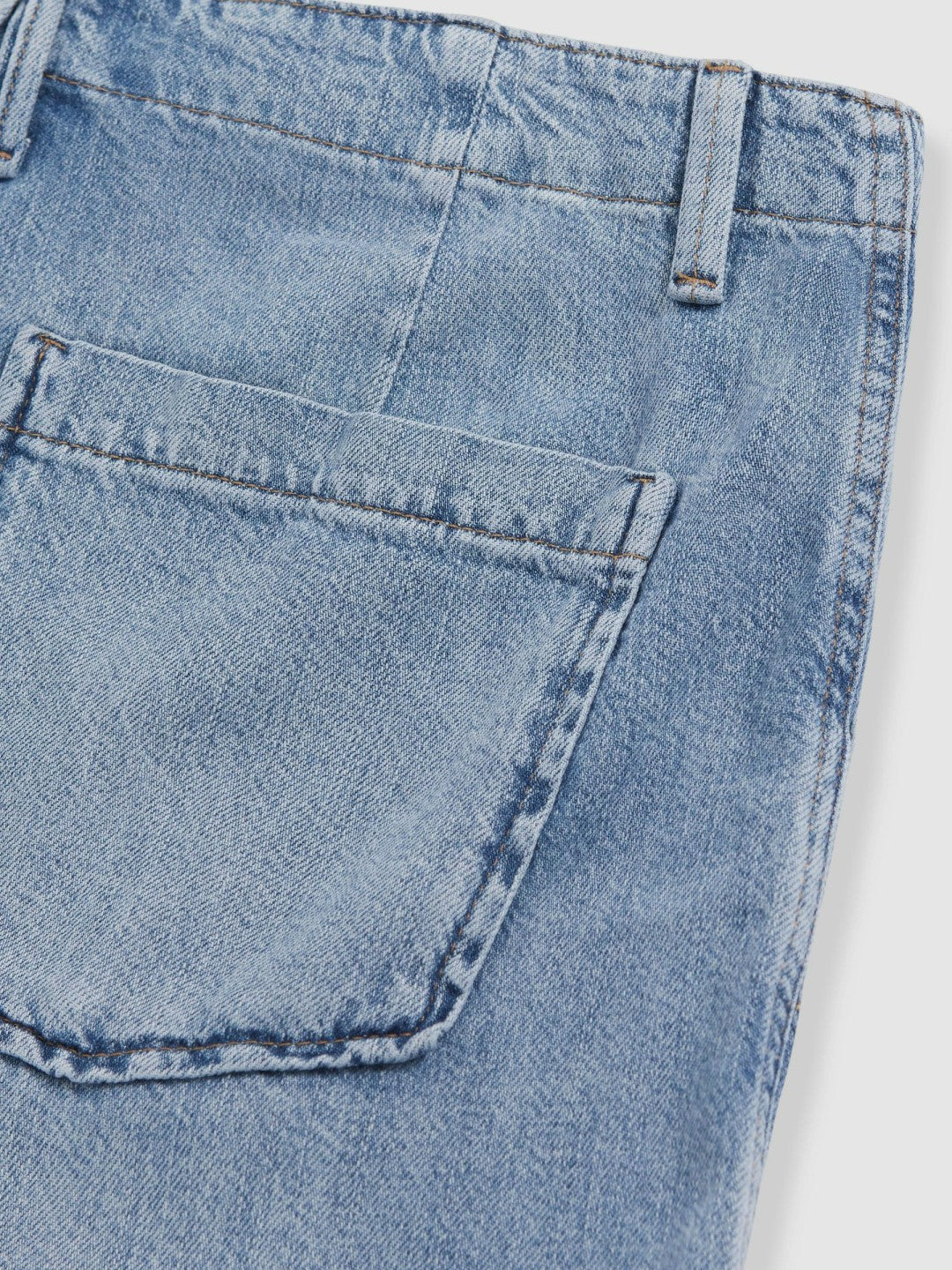 Good American Denim Shorts With Linen Indigo Blue | Womens