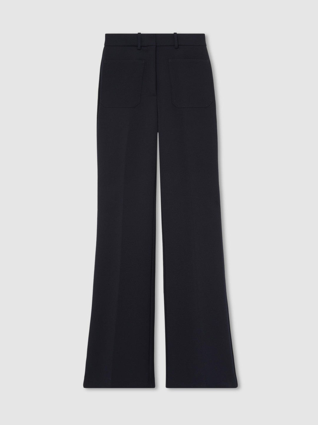 Twill Patch-Pocket Flared Trousers Navy | Womens