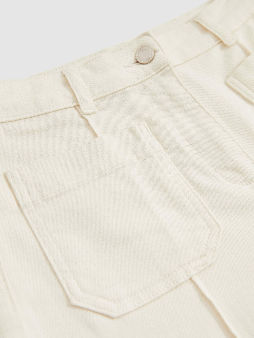 Petite Patch-Pocket Flared Jeans Ecru | Womens