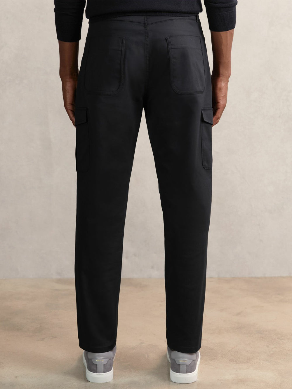 Cotton-Lyocell Cargo Trousers Navy | Mens
