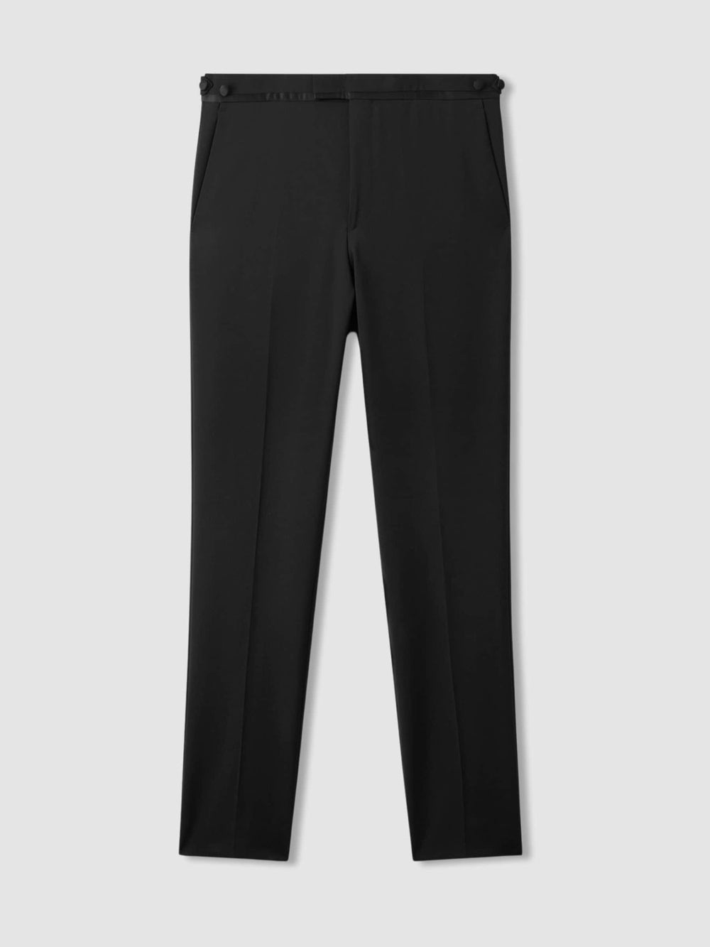 Wool-Blend Regular-Fit Tuxedo Trousers Black | Mens