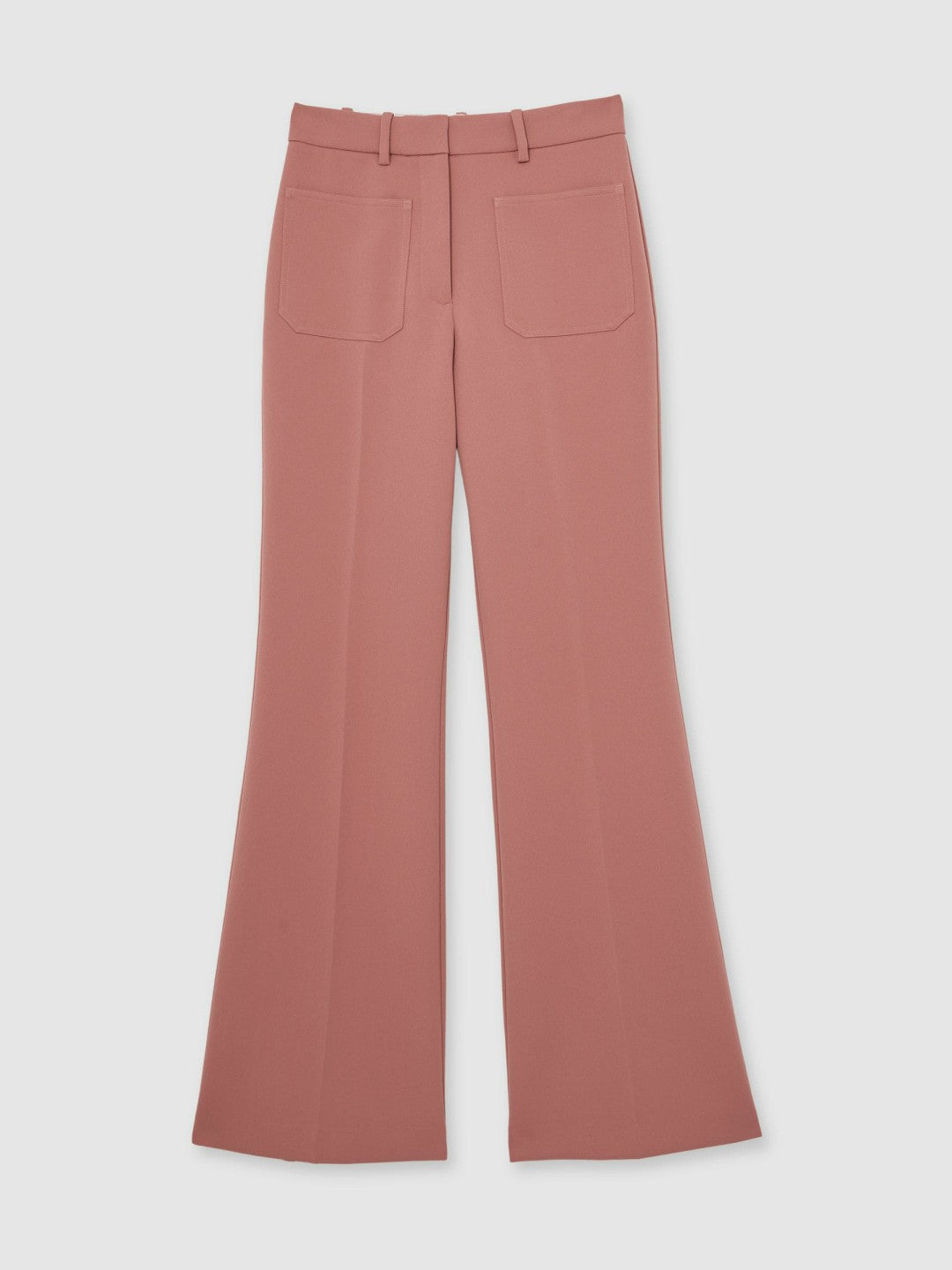Twill Patch-Pocket Flared Trousers Pink | Womens