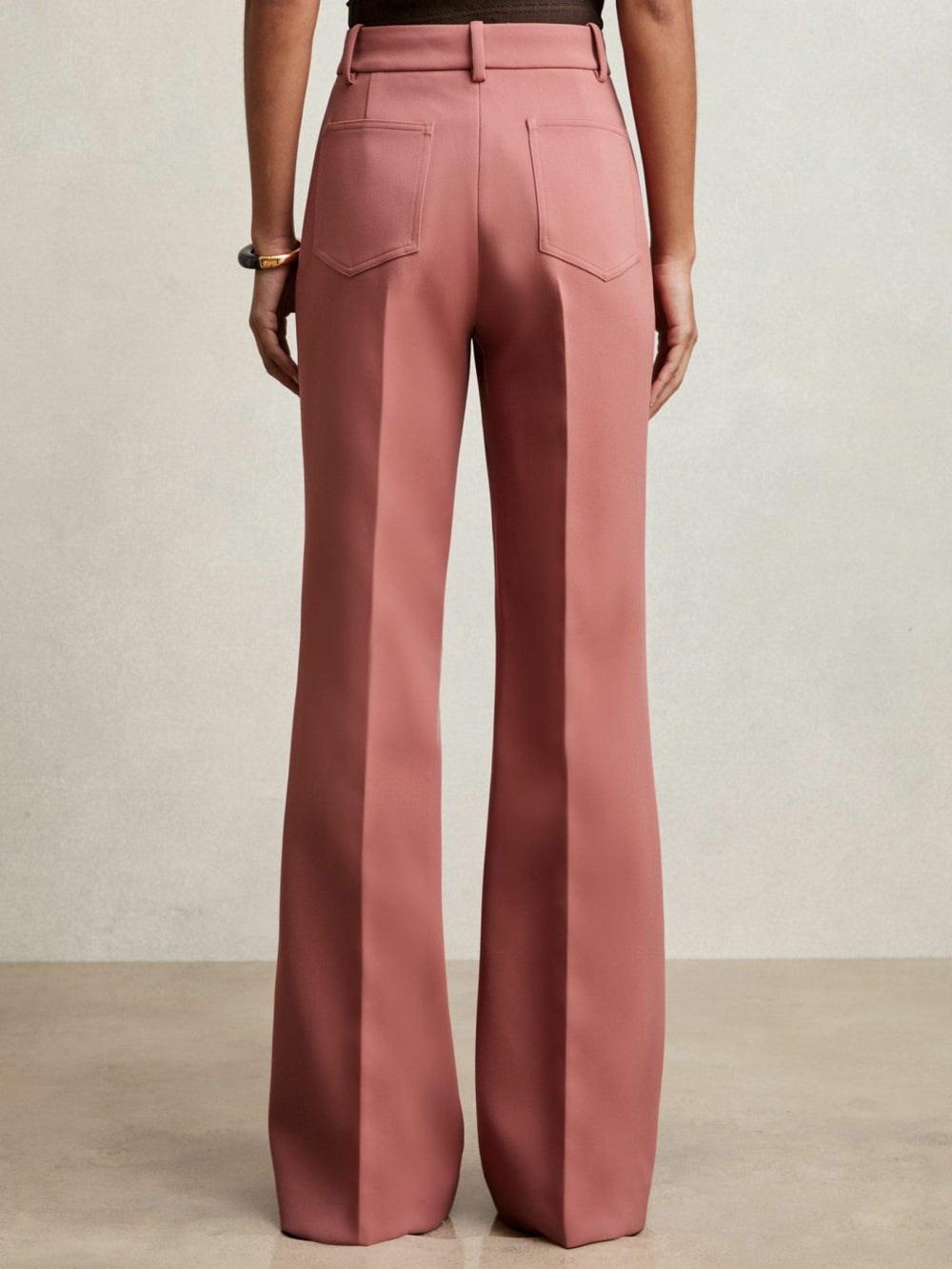 Twill Patch-Pocket Flared Trousers Pink | Womens