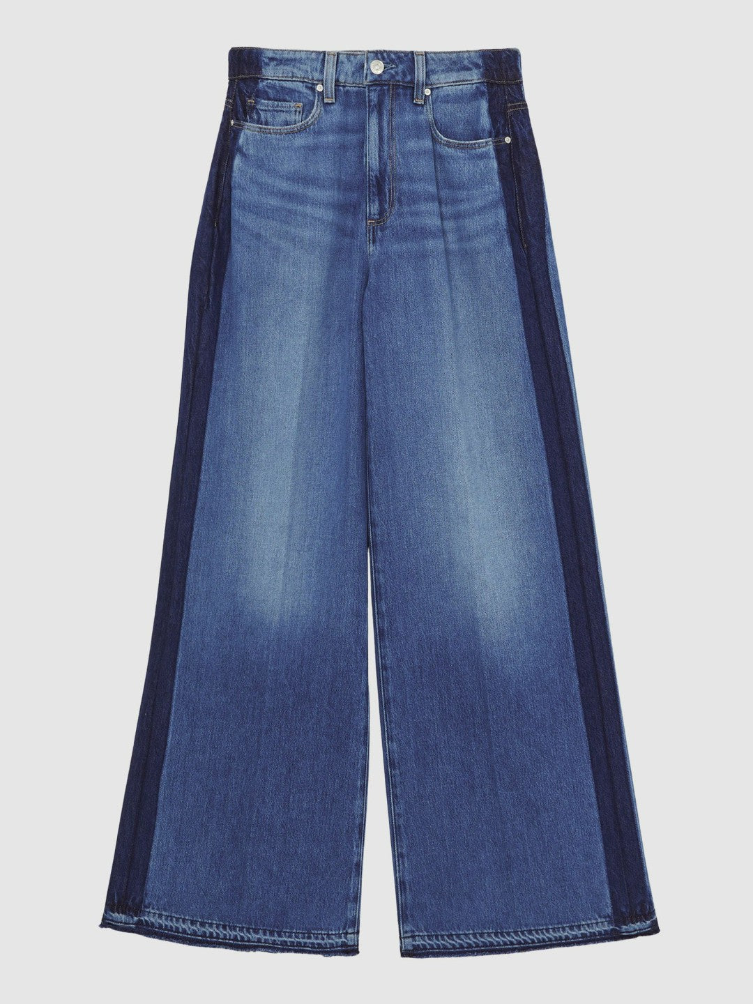 Paige Side Stripe Wide Leg Jeans Navy/Blue Stripe | Womens