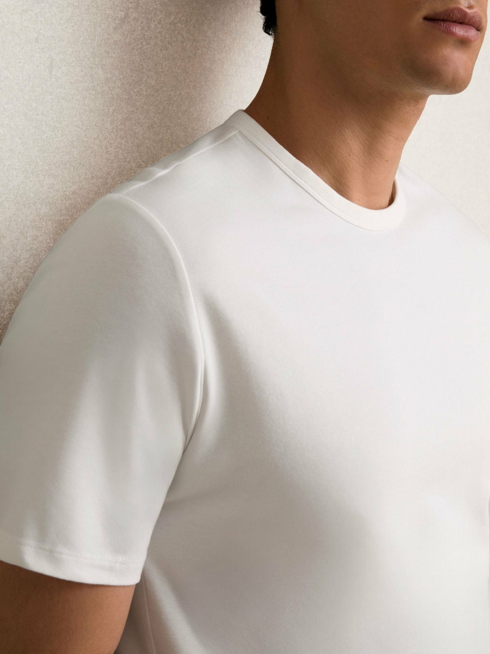 Stretch-Cotton Crew-Neck T-Shirt White | Mens