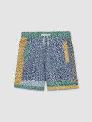 | Tom Daley Crochet Panel Shorts Yellow/Green/Blue Multi | Mens