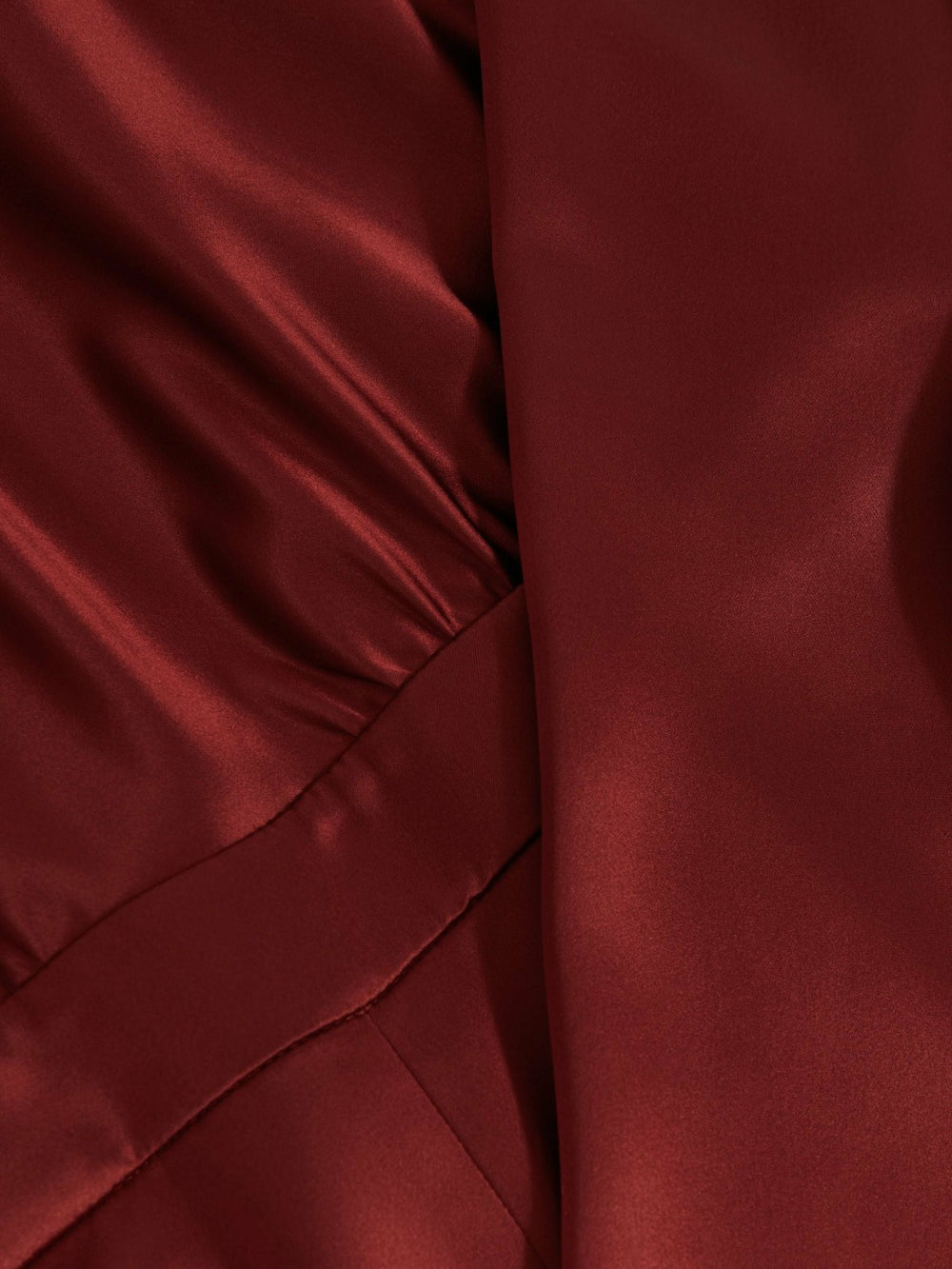 Satin Cape-Sash Jumpsuit Dark Red | Womens