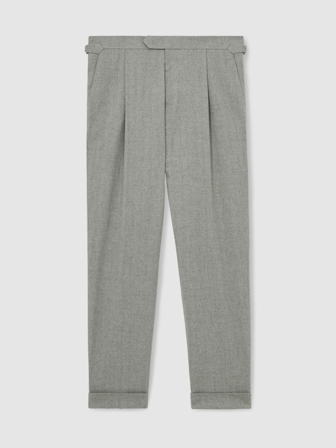 Regular Fit Herringbone Trousers With Cotton Grey | Mens