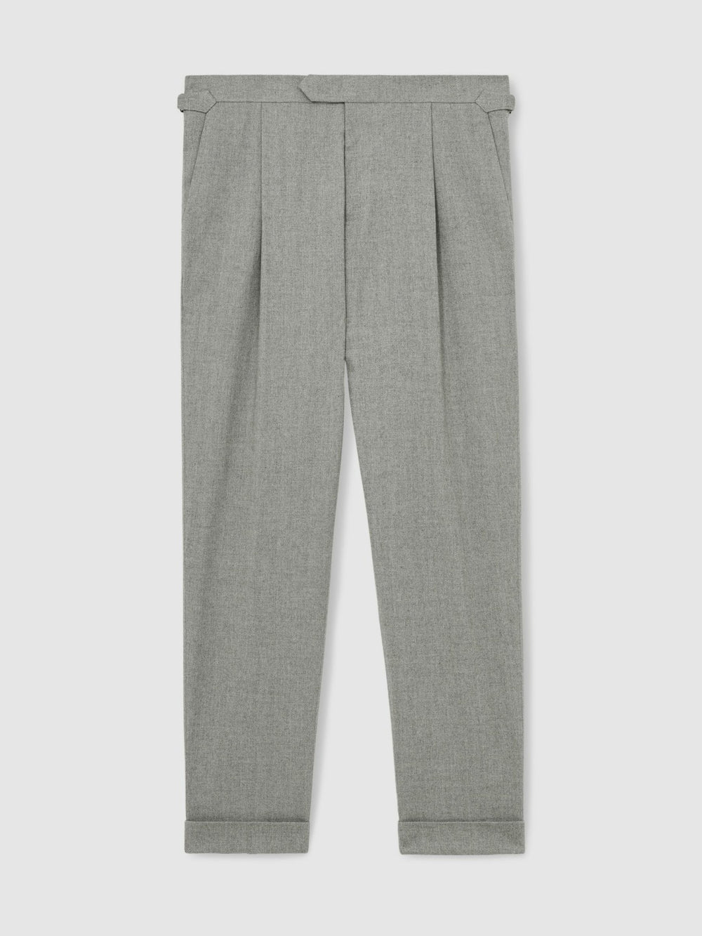 Regular Fit Herringbone Trousers With Cotton Grey | Mens