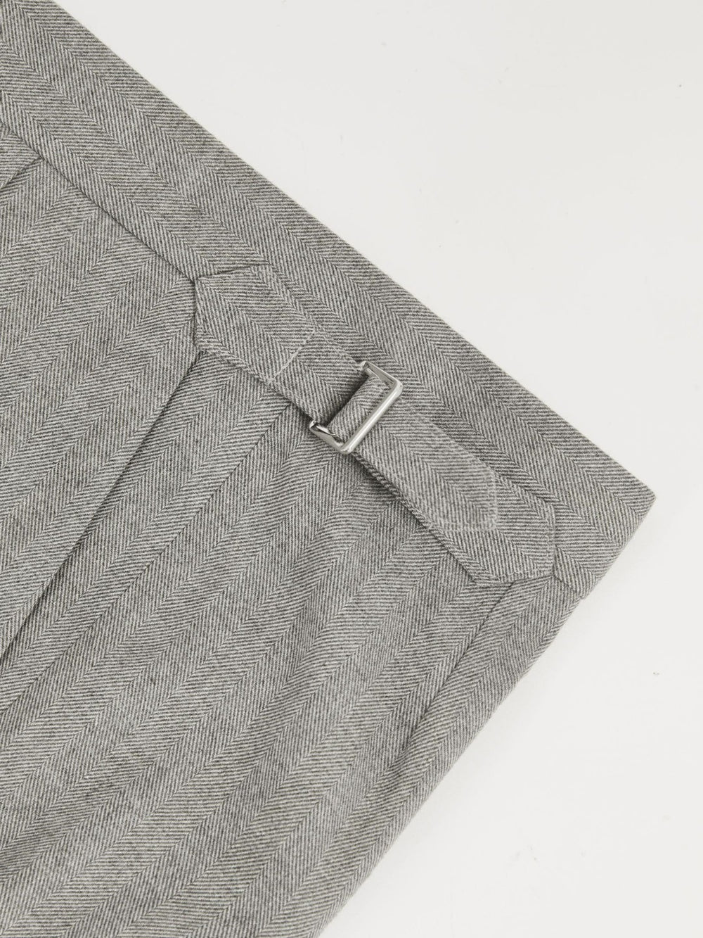 Regular Fit Herringbone Trousers With Cotton Grey | Mens